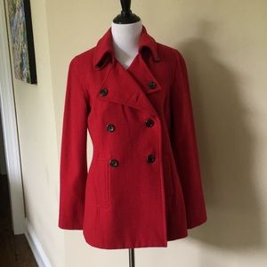❤️ Red wool blend Pea Coat